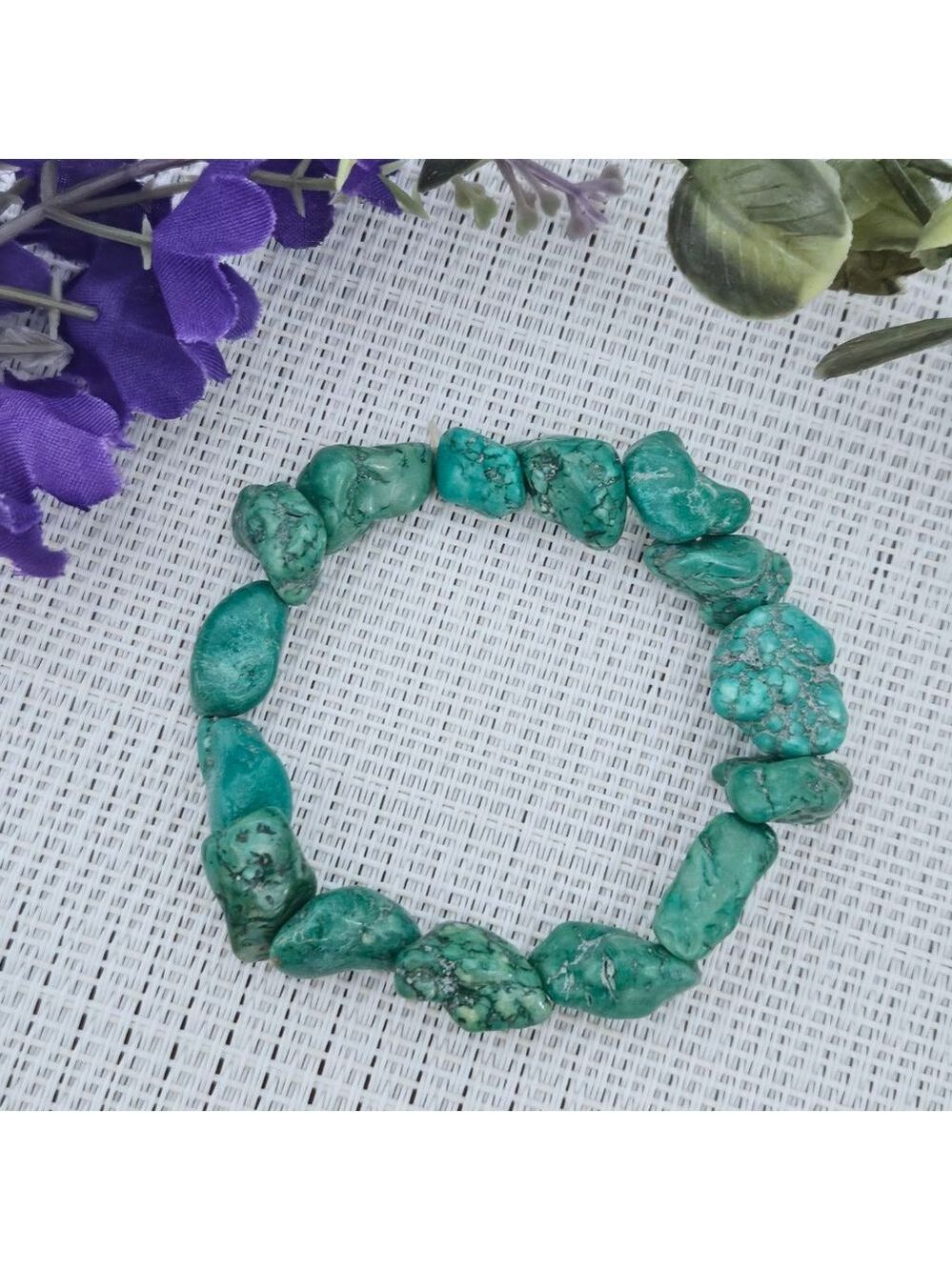 Boho Handmade Natural Turquoise Stone Stretch Bracelet